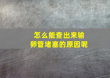 怎么能查出来输卵管堵塞的原因呢