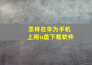 怎样在华为手机上用u盘下载软件