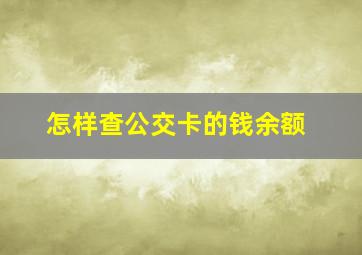 怎样查公交卡的钱余额