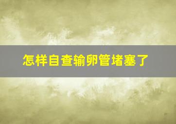 怎样自查输卵管堵塞了