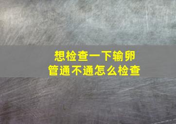 想检查一下输卵管通不通怎么检查