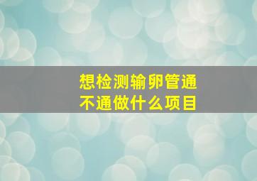 想检测输卵管通不通做什么项目