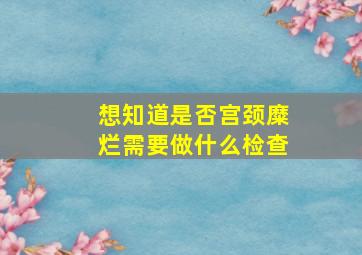 想知道是否宫颈糜烂需要做什么检查