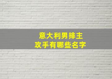 意大利男排主攻手有哪些名字