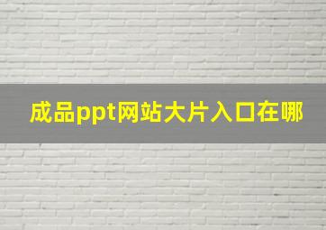 成品ppt网站大片入口在哪