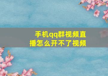 手机qq群视频直播怎么开不了视频