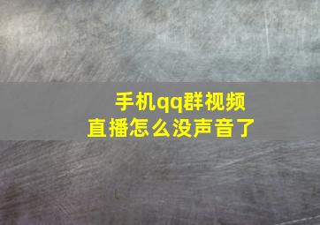 手机qq群视频直播怎么没声音了