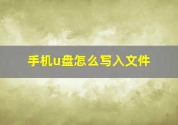 手机u盘怎么写入文件