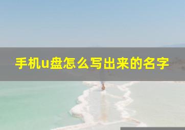 手机u盘怎么写出来的名字