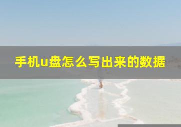 手机u盘怎么写出来的数据