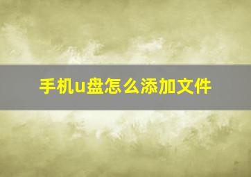 手机u盘怎么添加文件