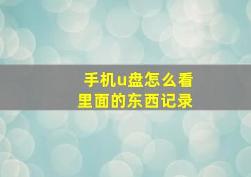 手机u盘怎么看里面的东西记录