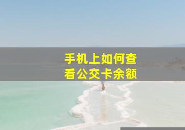 手机上如何查看公交卡余额