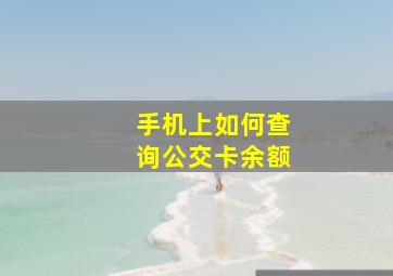 手机上如何查询公交卡余额