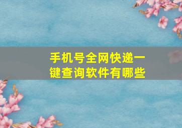 手机号全网快递一键查询软件有哪些