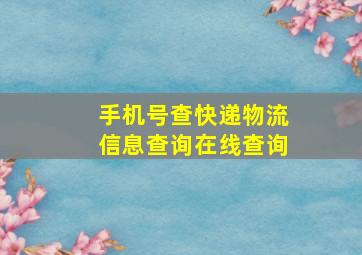 手机号查快递物流信息查询在线查询