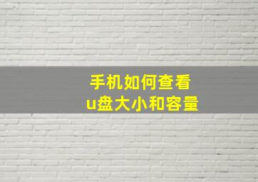 手机如何查看u盘大小和容量