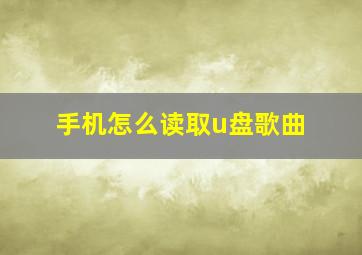 手机怎么读取u盘歌曲