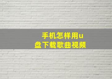 手机怎样用u盘下载歌曲视频