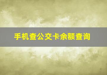 手机查公交卡余额查询