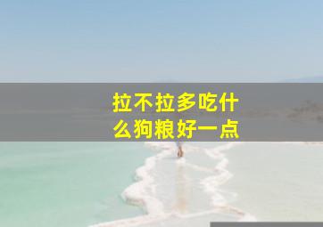 拉不拉多吃什么狗粮好一点