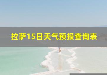 拉萨15日天气预报查询表