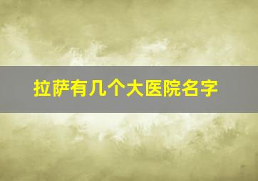 拉萨有几个大医院名字