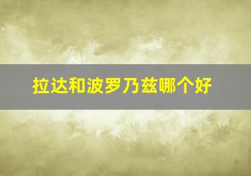 拉达和波罗乃兹哪个好