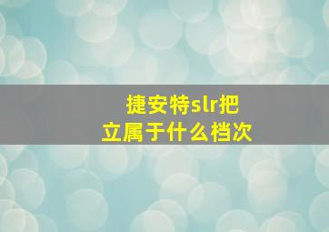 捷安特slr把立属于什么档次