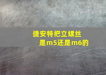 捷安特把立螺丝是m5还是m6的