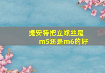 捷安特把立螺丝是m5还是m6的好