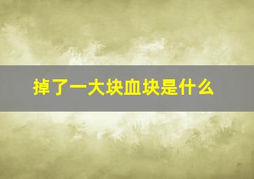 掉了一大块血块是什么