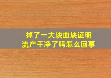 掉了一大块血块证明流产干净了吗怎么回事