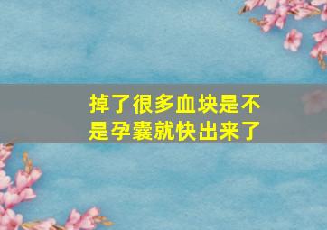 掉了很多血块是不是孕囊就快出来了