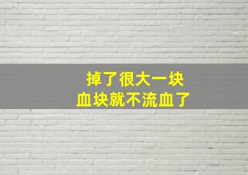 掉了很大一块血块就不流血了