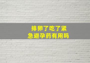 排卵了吃了紧急避孕药有用吗