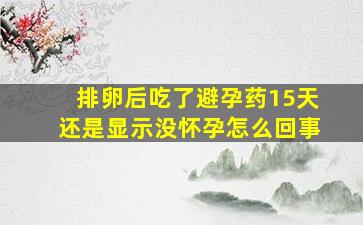 排卵后吃了避孕药15天还是显示没怀孕怎么回事