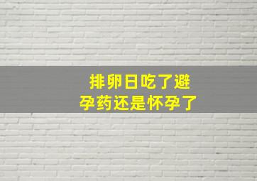 排卵日吃了避孕药还是怀孕了