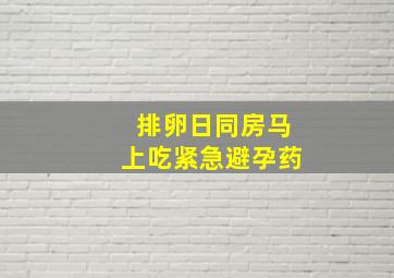 排卵日同房马上吃紧急避孕药