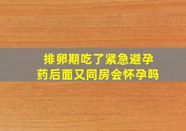 排卵期吃了紧急避孕药后面又同房会怀孕吗