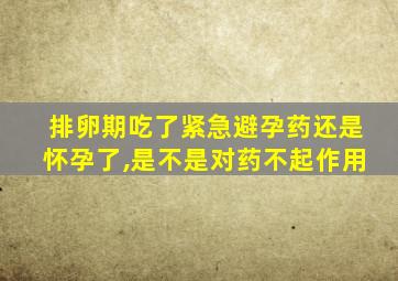 排卵期吃了紧急避孕药还是怀孕了,是不是对药不起作用