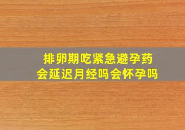 排卵期吃紧急避孕药会延迟月经吗会怀孕吗