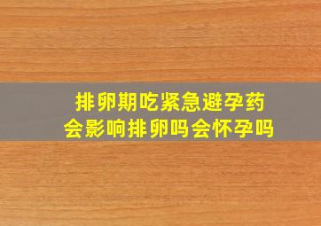 排卵期吃紧急避孕药会影响排卵吗会怀孕吗