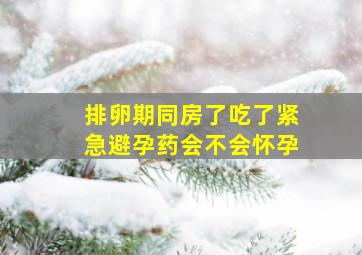 排卵期同房了吃了紧急避孕药会不会怀孕