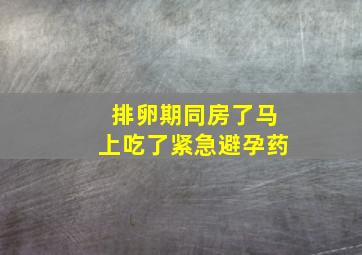 排卵期同房了马上吃了紧急避孕药