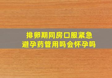 排卵期同房口服紧急避孕药管用吗会怀孕吗