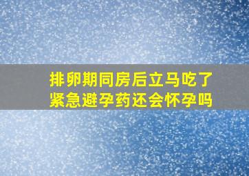 排卵期同房后立马吃了紧急避孕药还会怀孕吗