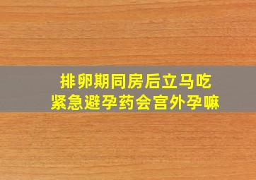 排卵期同房后立马吃紧急避孕药会宫外孕嘛