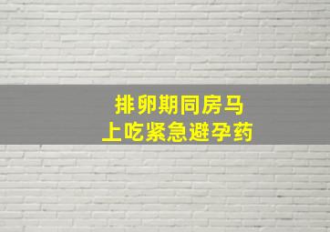 排卵期同房马上吃紧急避孕药