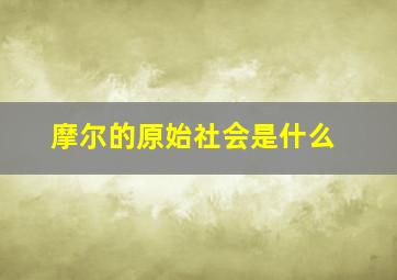 摩尔的原始社会是什么